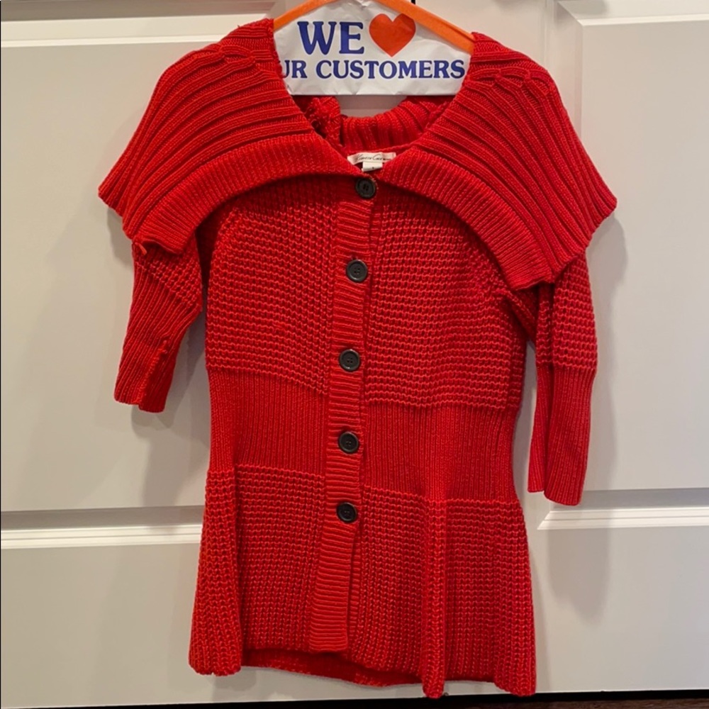 Orange Button-Down Sweater - image 1